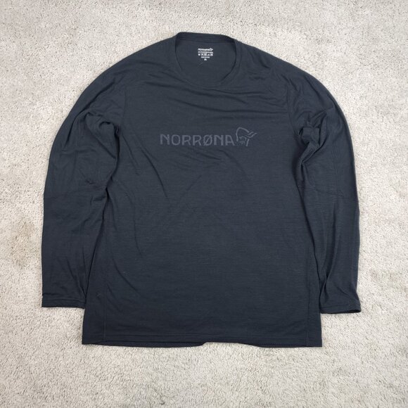 Norrona Women's Warmwool2 Stretch Long Sleeve Sz XL Navy Wool Blend size XL Nice - Picture 2 of 6